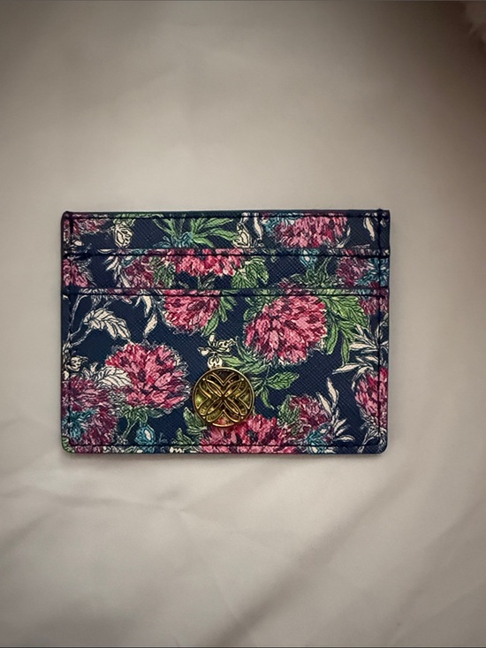 Lilly Pulitzer Accessories - Lilly Pulitzer Navy Floral Card Holder with Pink and Green Accents